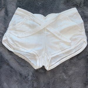 White canvas shorts